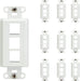 On-Q WP3413WH10 High Impact Flame Retardant Plastic 3-Port Decorator Outlet Strap, White, 10 Count