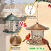 Squirrel Proof Bird Feeders, Cute Lantern Bird Feeder Roof Shaped, Heavy Duty Metal Wild Bird Feeder with Hook for Garden Yard outside Hanging Decor, 2Lbs Capacity - Bronzed