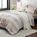 Bedsure Bed in a Bag Full Size 7-Piece Khaki White Striped Bedding Comforter Sets All Season Bed Set, 2 Pillow Shams, Flat Sheet, Fitted Sheet and 2 Pillowcases
