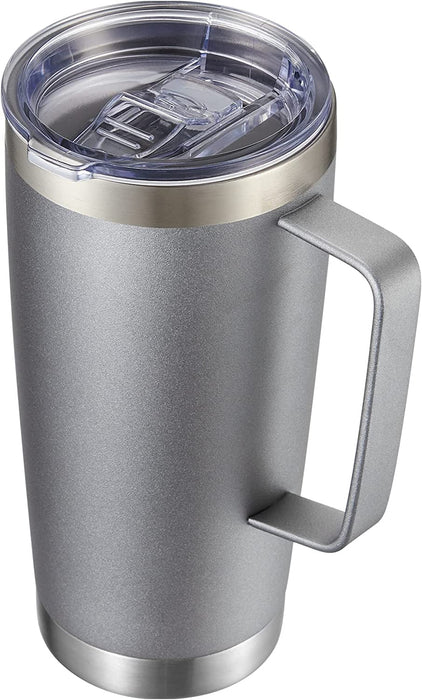 20 Oz Tumbler Mug with Lid and Straw, Insulated Travel Coffee Mug with Handle, Double Wall Stainless Steel Vacuum Coffee Tumbler, Thermal Coffee Cup, Navy Blue
