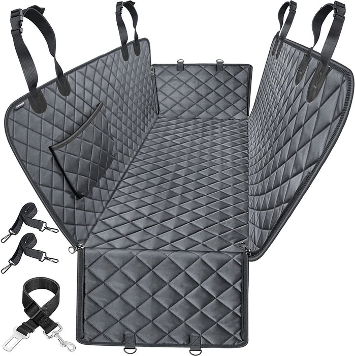 Dog Seat Cover Car Seat Cover for Pets 100% Waterproof Pet Seat Cover Hammock 600D Heavy Duty Scratch Proof Nonslip Durable Soft Pet Back Seat Covers for Cars Trucks and Suvs