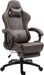 Gaming Chair Office Chair PC Chair with Massage Lumbar Support, Vintage Style PU Leather High Back Adjustable Swivel Task Chair with Footrest (Brown)