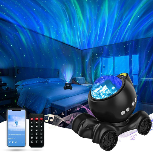 Aurora Projector, for Galaxy in Bedroom with Built-In Bluetooth Speaker, Night Light Projector for Kids Adult, Star Projector for Ceiling/Party/Gift (Black)