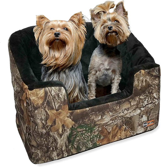 K&H Pet Product Bucket Booster Dog Car Seat, Elevated Pet Car Seat for Small Dogs & Cats Large Realtree Edge Camo