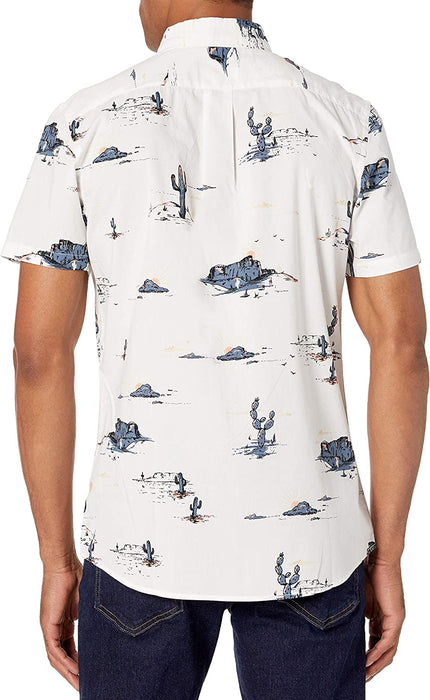 Men'S Standard-Fit Short-Sleeve Printed Poplin Shirt