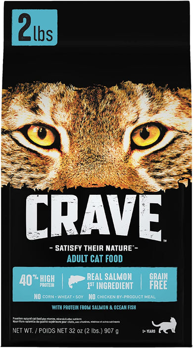 CRAVE Grain Free Indoor Adult High Protein Natural Dry Cat Food with Protein from Chicken & Salmon, 10 Lb. Bag