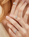 925 Sterling Silver 1.25 CT round Solitaire Cubic Zirconia Engagement Ring Halo Promise Ring Size 3-13