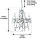 the Original 4 Light Crystal White Hardwire Flush Mount Chandelier H17.5”Xw15”, White Metal Frame with Clear Glass Stem and Clear Acrylic Crystals & Beads That Sparkle Just like Glass