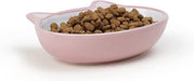 Petrageous 70658 Oval Frisky Kitty Stoneware Cat Bowl 5.5-Inch Wide and 1.5-Inch Tall Saucer with 5.3-Ounce Capacity and Dishwasher Safe Is Great for Cats, Pink