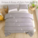 Grey King Size Comforter Set,Boho Pom Pom Aesthetic Bedding Sets, Lightweight Soft Boho Comforters King Bed Sets 3 Pieces