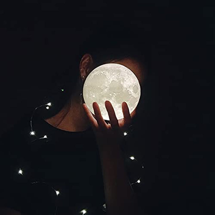 Balkwan Moon Lamp 3.5 Inches 3D Printing Moon Light Uses Dimmable and Touch Control Design,Romantic Funny Birthday Gifts for Women,Men,Kids,Child and Baby. Rustic Home Decor Rechargeable Night Light