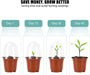 BEWAVE Plant Nursery Pots with Humidity Dome, 100 Sets Indoor Gardening Pot Planting Containers Starter Seed Starting Containers Planters with 100 Pcs Plant Labels, 3.5"