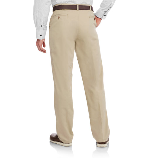 Men'S and Big Men'S Wrinkle Resistant Flat Front Twill Pants with Soil Release