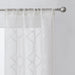Mainstays Modern White Geometric Rod Pocket Sheer Curtain Set, 28" X 84" (4 Panels)
