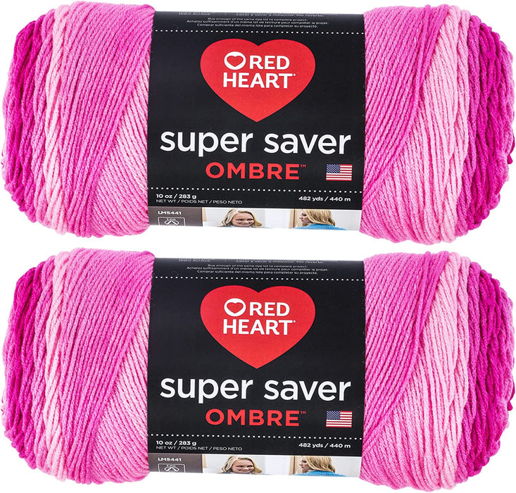 Red Heart Super Saver Jumbo Yarn, Sunny 2 Pack