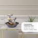 Indoor 3-Tier Relaxation Tabletop Fountain, Automatic Pump with Power Switch, Extra Deep Basin with Natural River Rocks and Reflective Lighting Feature, Envirascape Silver Springs