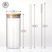 4 Set 20 OZ Drinking Glasses with Bamboo Lids and Straws, Borosilicate Glass Tumbler Cups - Tall Clear Iced Coffee Cups for Smoothie, Water, Juice, Coffee Bar Accessories - Cute Gifts, Reusable
