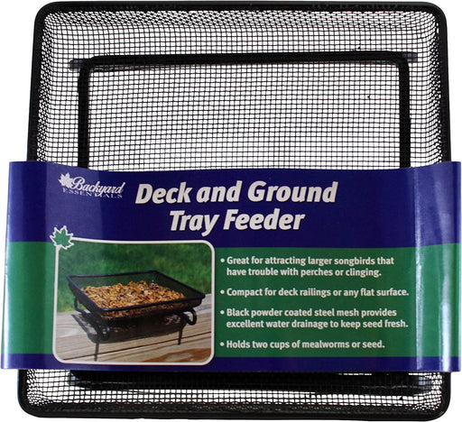 Wildlife and Bird Feeder, Deck and Ground Tray Feeder for Birds, Squirrels, Chipmunks, and Rabbits