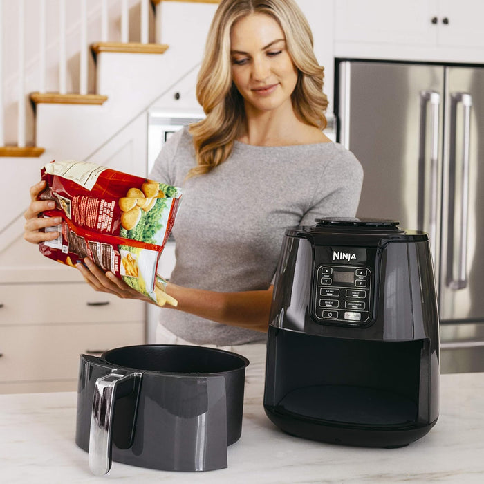 AF101 Air Fryer That Crisps, Roasts, Reheats, & Dehydrates, for Quick, Easy Meals, 4 Quart Capacity, & High Gloss Finish, Grey