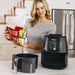 AF101 Air Fryer That Crisps, Roasts, Reheats, & Dehydrates, for Quick, Easy Meals, 4 Quart Capacity, & High Gloss Finish, Grey