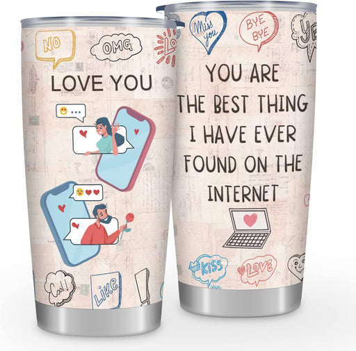Gifts for Women Men, Anniversary Romantic Gifts for Her Him, Valentines Day Gifts for Boyfriend from Girlfriend, Birthday Christmas Gifts for Wife from Husband - Stainless Steel Tumbler 20Oz