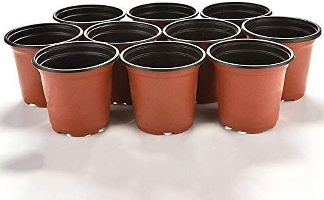 100 Pcs 4" Plastic Plants Nursery Pot/Pots Seedlings Flower Plant Container Seed Starting Pots