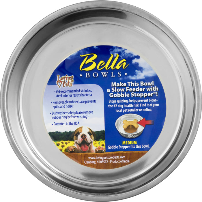 Loving Pets Bella Bowl Medium Champagne, 1.0 CT