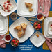 Cherish 16Pc, Service for 4, Dinnerware Set, 8 Plates 8 Bowls, Chip & Break Resistant, Dinner Plates and Dinner Bowls, ware Plates, White