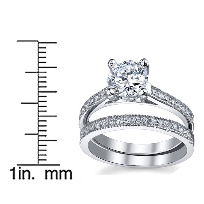 Women'S 1.25 Ct Wedding Engagement Ring Set Sterling Silver 925 round Cubic Zirconia