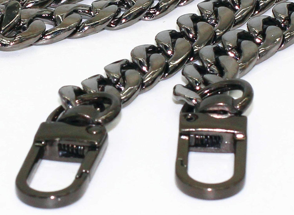 DIY Iron Flat Chain Strap Handbag Chains Purse Chain Straps Shoulder Cross Body Replacement Straps with Metal Buckles (31.5", Silver)