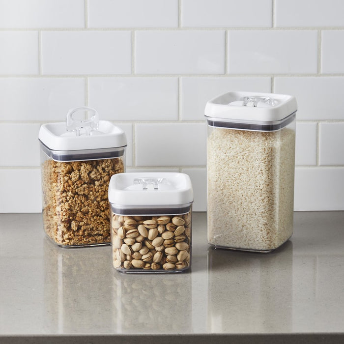 Better Homes & Gardens Canister Pack of 3 - Flip-Tite Square Food Storage Container Set, 4.5-Cup, 7.5-Cup and 10-Cup