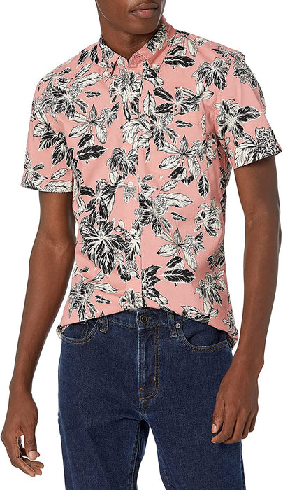 Men'S Standard-Fit Short-Sleeve Printed Poplin Shirt