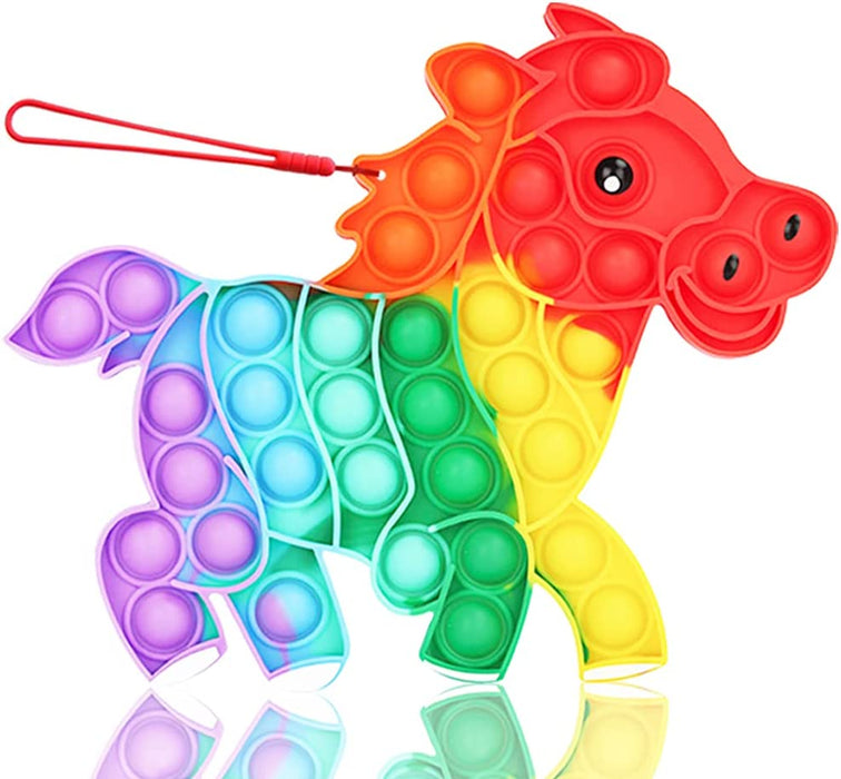 Fidgets Bubble Toys Packs, Pop Push Bubble Popper Fidget Toys Sensory Ice Cream Toys Set It with Lanyard, Silicone Anxiety Stress Relief Toys for Autism Special Needs Child Older (Ice Cream)