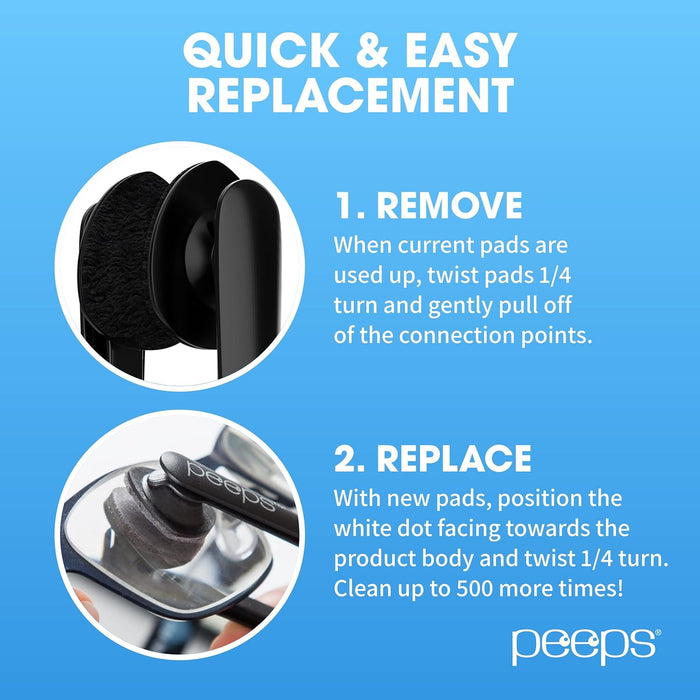 Carbonklean Replacement Pads - for Eyeglasses, Reading Glasses, and More - Lens Cleaner with Carbon Microfiber Tech - 2 Count
