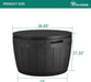 33 Gallon round Deck Box, Outdoor Storage Box for Patio Furniture,Patio Table for Cushion, Pool Accessories, Outdoor Toys, Waterproof Resin & Easy Assembly & Lightweight, Black