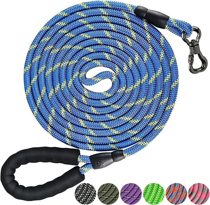 Heavy Duty Dog Leash, 30FT Reflective Dog Leash with Swivel Lockable Hook and Comfortable Padded Handle, Puppy Leash for Walking, Hunting, Camping, Backyard for Small Medium and Large Dogs