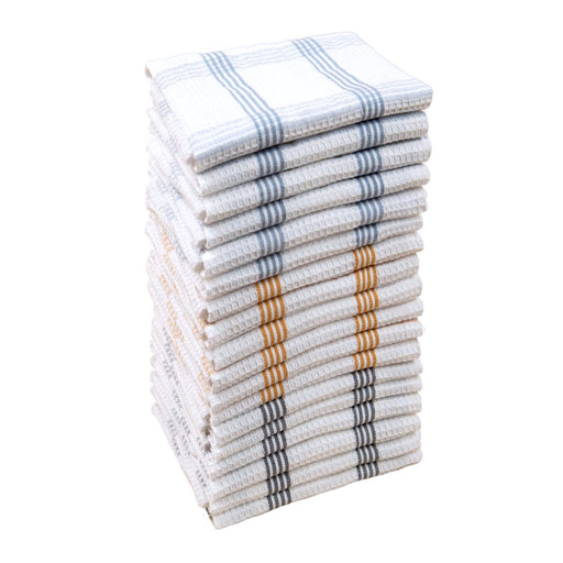 Mainstays Plaid Waffle Dishcloth 18 Pack, Gold, Blue and Gray
