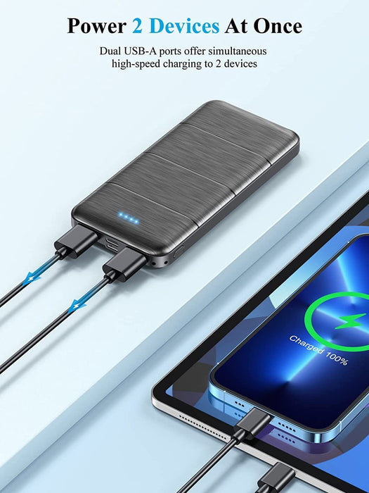 Portable-Charger-Power-Bank - 2 Pack 15000Mah Dual USB Power Bank Output 5V3.1A Fast Charging Portable Charger Compatible with Smartphones and All USB Devices