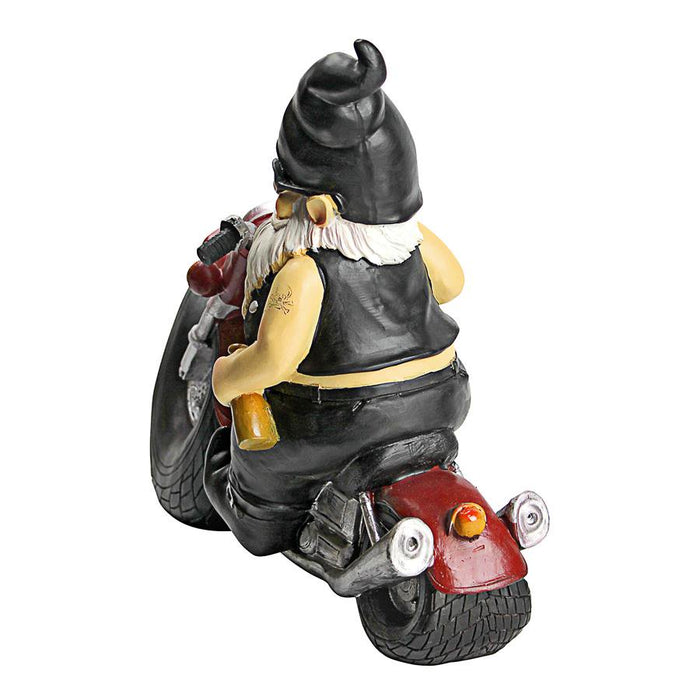 Axle Grease the Biker Garden Gnome Motorcycle Statue, 13 Inch, Polyresin, Full Color
