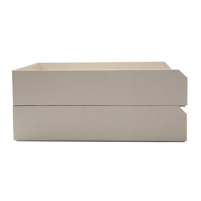 2 Piece Set Paperboard Paper Tray Desk Organizer Papyrus Beige