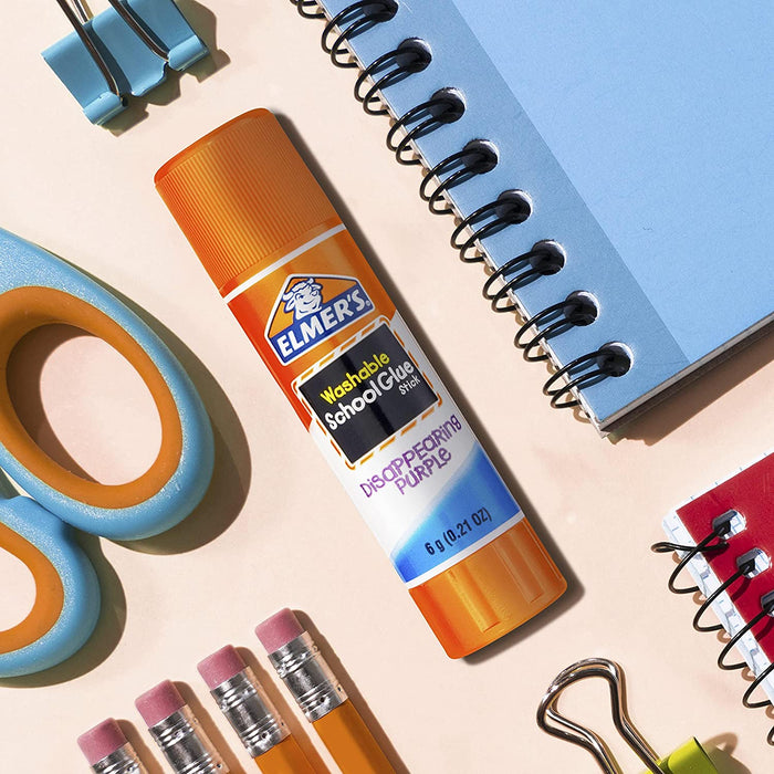Elmer'S Disappearing Purple School Glue Sticks, Washable, 6 Grams, 12 Count