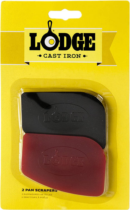 Lodge SCRAPERPK Durable Pan Scrapers, Red and Black, 2-Pack