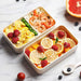 Bento Box 2 Tiers Lunch Box 1200ML Food Container Microwave Dishwasher Safe Bento Lunch Box with Cutlery Set for Adult, Kids and Student (White)