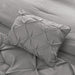 Comfort Spaces Cavoy Faux Silk 5-Piece Tufted Gray Comforter Set with Bed Skirt and Decorative Pillow, Queen