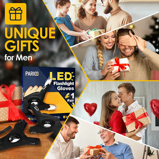 LED Flashlight Gloves Gifts for Men Women Stocking Stuffers for Men Christmas Birthday Gift for Husband Boyfriend Brother Grandpa Dad Who Have Everything, Fishing Gift Unique Stuff Cool Gadget
