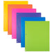 JAM Heavy Duty Plastic 3 Hole Punch School Folders with Pockets, 6 per Pack