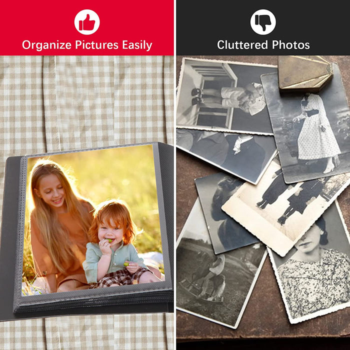 Small Photo Album 4X6 Photos Black Inner Page with Strong Elastic Band, Each Small Album Holds 64 Photos, 4X6 Mini Book Photo Pictures Album Birthday Christmas Photo Albums Wedding Anniversary (Black)