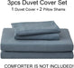 Jersey Knit Duvet Cover Set 100% T-Shirt Cotton Super Soft Comfy 3Pc Bedding Set with Zipper Closure (Solid Cerulean Blue, King)