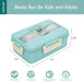 Bento Box for Kids Adults Lunch Box with 3 Compartment,Wheat Fiber Leak Proof Food Container with Spoon & Fork,1200Ml Lunch Boxes Containers for Men Women (Model2-Blue)