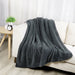 Reversible 2-Tone Sherpa Dual Layer Throw Blanket, 50" X 60", Recycled Polyester, Dark Gray and Light Gray